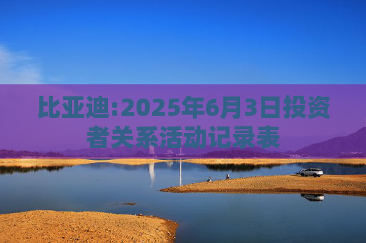 比亚迪:2025年6月3日投资者关系活动记录表