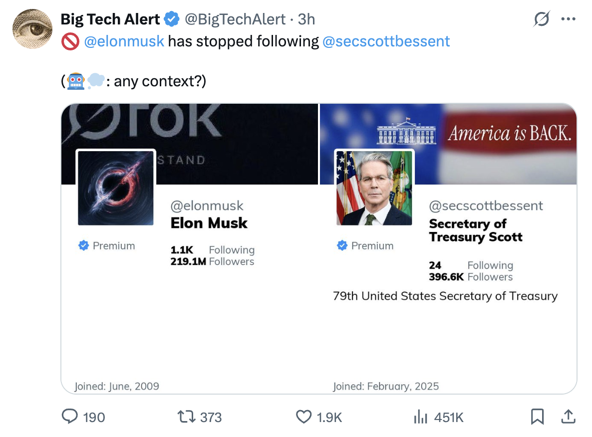 美国税务局长“一周三换”，特朗普又支持了贝森特，马斯克进一步失势？  第1张